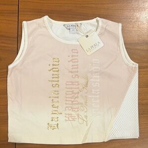 La Perla Kids Cream and Gold Tank Top